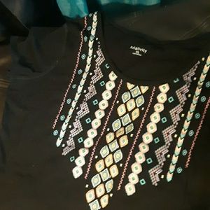 Black Decorative T-Shirt